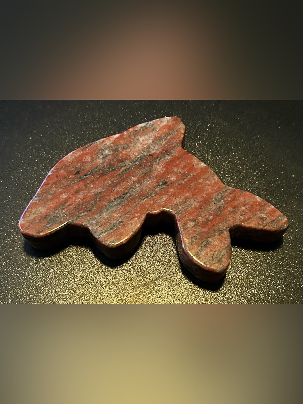 RED JASPER CARVED DOLPHIN - NWOT!